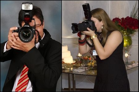 Fabricio e Michelle - Os dois principais fotógrafos da Criarte, em ação